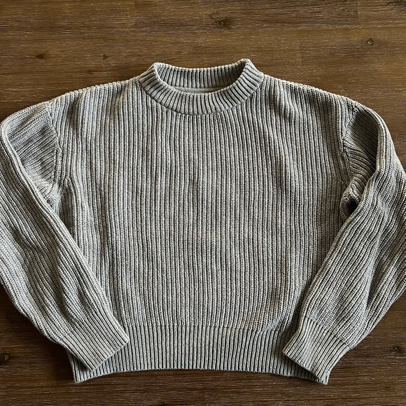 Frank and Oak Wool Taupe/Beige Cable Knit Sweater - Picture 5 of 6